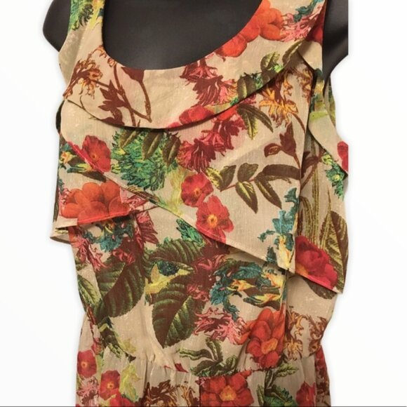 Daniel rainn Floral Ruffle Peplum Tank Top Size Small - Picture 4 of 8